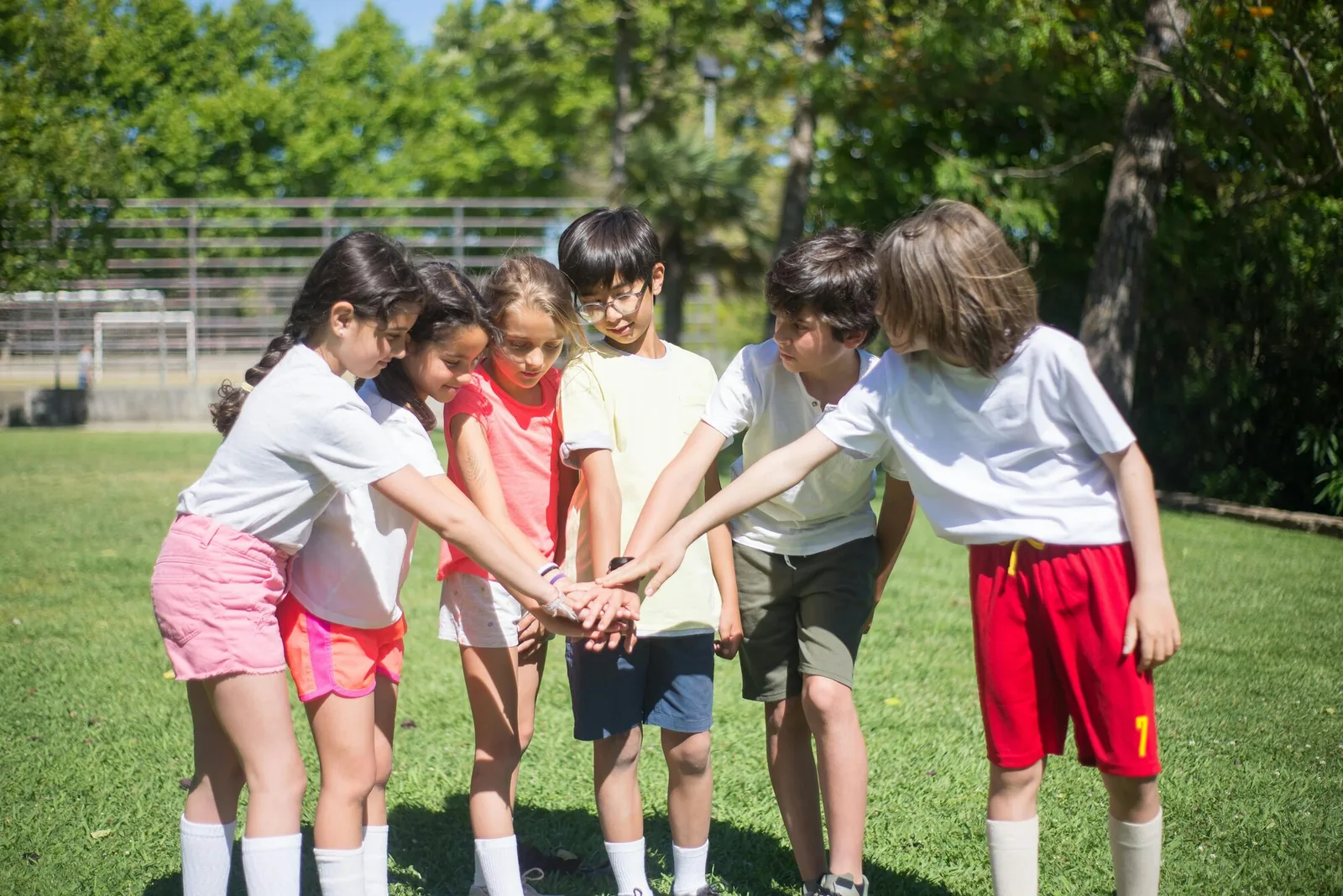 Young athletes on a youth volleyball team